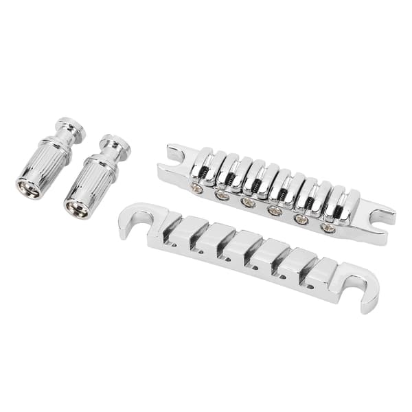 Delad gitarrbrygga Zinklegering Individuellt justerbar 10,4 mm gitarrsträng genom bryggbyte för LP Silver