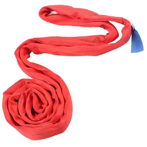 5T 2M Rigging Lyftrem Flexibel Förstärkt Dubbelögla Spänne Polyester Kran Lyftrep Röd