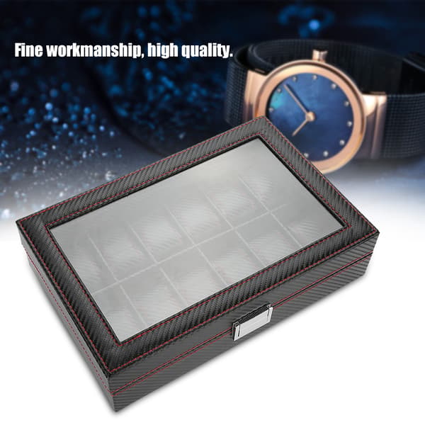 12 Gitre Ur Display Opbevaringsboks Ur Organizer Etui PU Læder