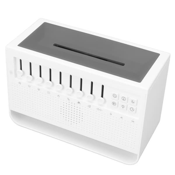 Flamlös Aroma Diffuser USB White Noise Machine, Simulerad Eld Doft Luftfuktare för Hemmakontor, Vit