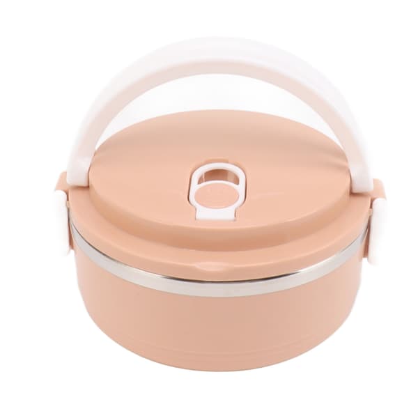 Isoleret madkasse i rustfrit stål med ventilationshuller, ergonomisk håndtag, pink