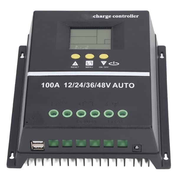 MPPT Solar Charge Controller Dobbelt USB-port Baggrundsbelyst LCD-display Solpanelregulator 12V 24V 36V 48V Adaptiv