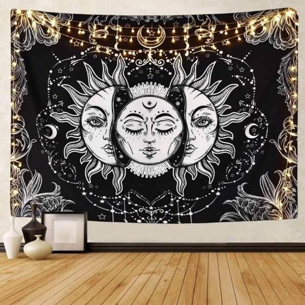 Bohemisk polyester väggbonad för sovrumsinredning, 150x200cm, Boho stil väggkonstpanel