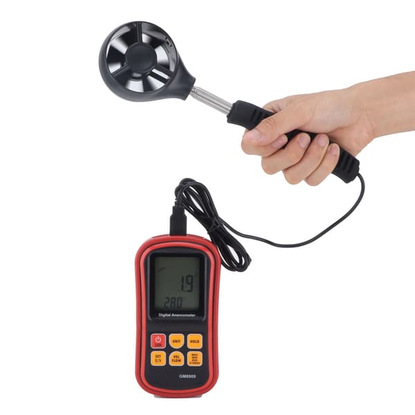 GM8909 Anemometer Multifunktionel Digital Display Dataholding Håndholdt Vindretningsanemometer