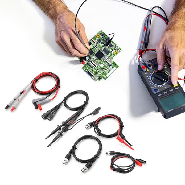Oscilloskop Multimeter Testkabelkit med Krokodilklämmor, Utbytbara Probespetsar, P1260D