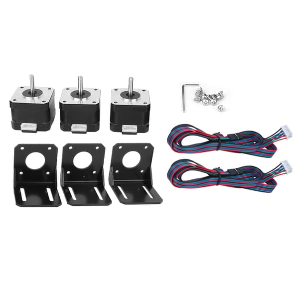 Stepper Motorsæt Sort Rustfrit Stål 3D Printer Tilbehør 42BYGHW609 34mm 12V