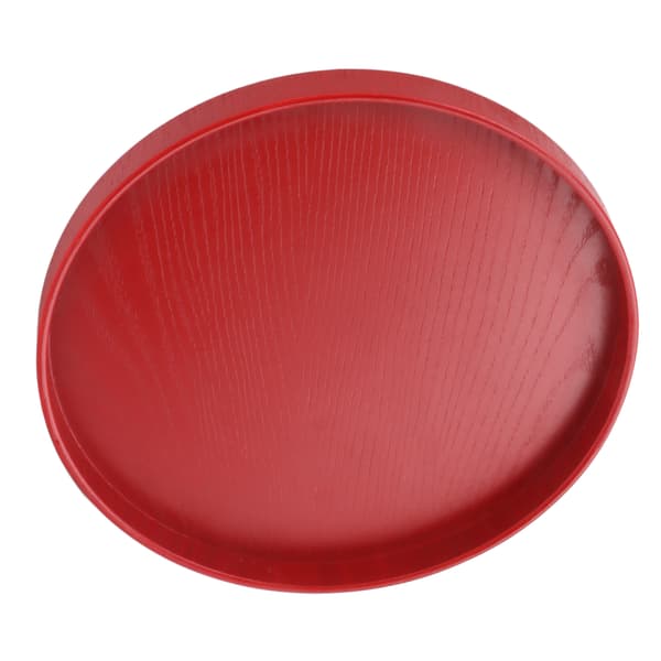 Tebricka Trä Vinröd Rund Tebricka Grönt Te Bakning Serveringsfat för Hem Tehus 24cm / 9.45in