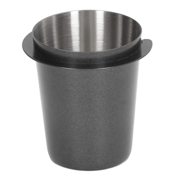 58 mm doseringskop i rustfrit stål, kompatibilitet, polering, kaffedoseringskop, pulverføder til kaffe, sort