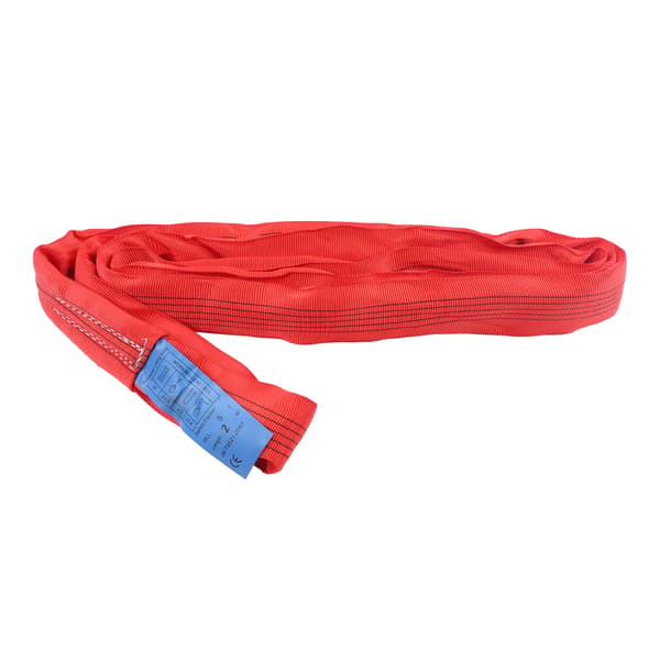 5T 2M Rigging Lyftrem Flexibel Förstärkt Dubbelögla Spänne Polyester Kran Lyftrep Röd