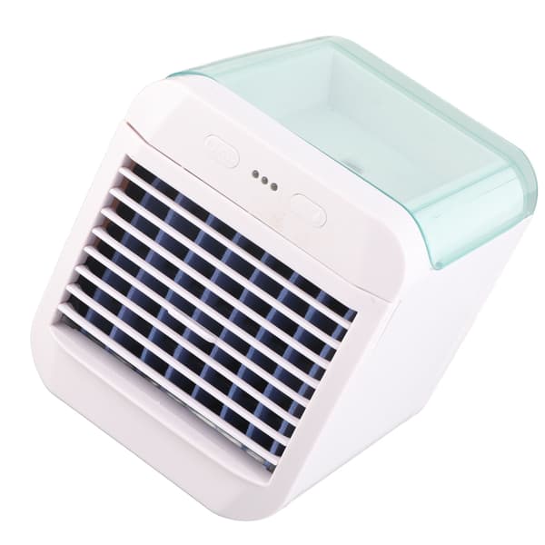 Mini bærbar airconditionventilator - 3 hastigheder, USB-skrivebordskøler med natlys - blå