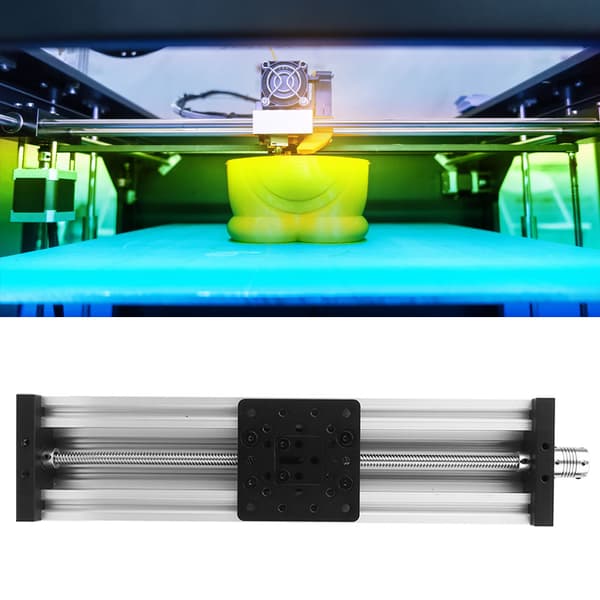 Lineær glidebord 250 mm aluminiumslegering ledeskrue 2 mm til 3D-printer graveringsmaskine sort/sølv