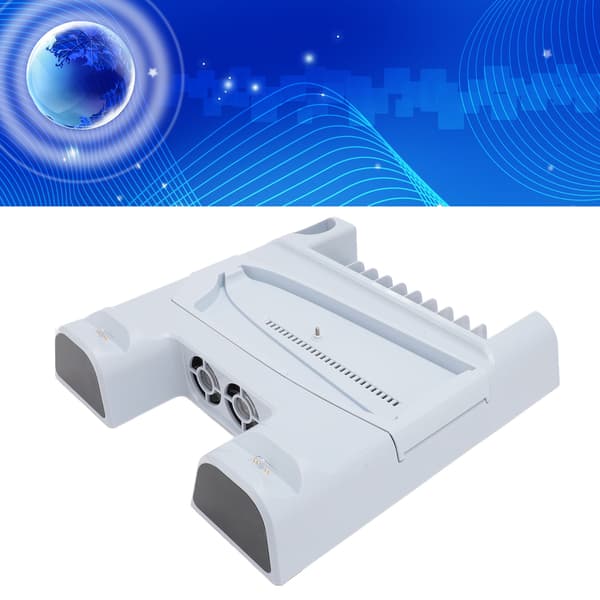 Spilcontroller-ladestation Professionel Effektiv Dobbeltplads Spilkonsol Kølestativ til PS5 Slim-konsol til PS5-spilcontroller