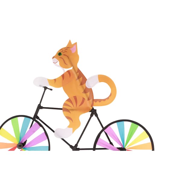 Sort kat cykel vindmølle hvirveldyr vindspinner havekunst indretning