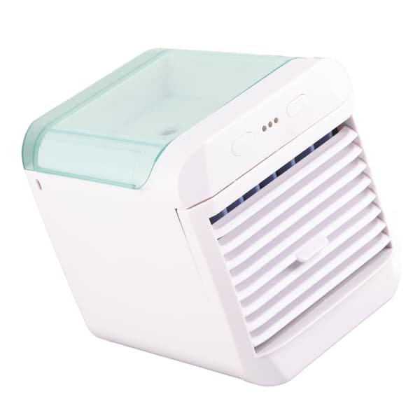 Mini bærbar airconditionventilator - 3 hastigheder, USB-skrivebordskøler med natlys - blå