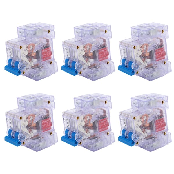 6 stk. DZ47‑63 2P 6‑63A Transparent MCB Mini Afbryder Luftafbryder Kredsløbsbeskyttelse