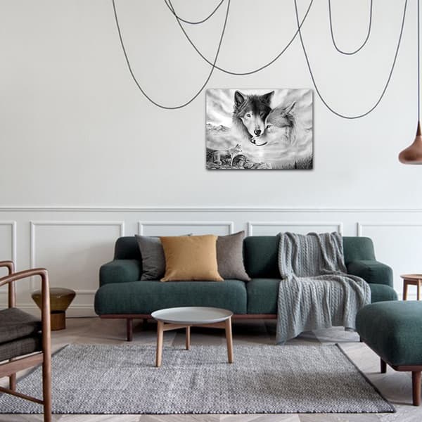 Oinramad Canvas Djurvarg Målning Hem Vardagsrum Sovrum Restaurang Väggdekor