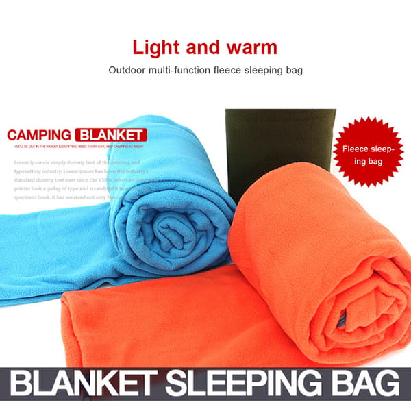 Multifunktionell Fleece Sovsäcksfoder Fritidsfilt Camping Sovmatta