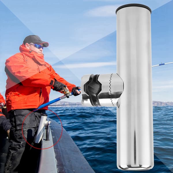 Fiskestangholder i rustfrit stål til båd, tilbehør til rælinger 1\" til 1-1/4\"
