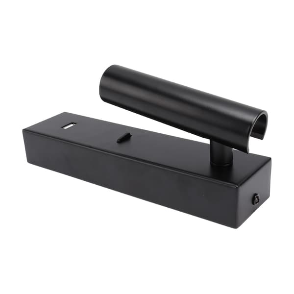 Väggmonterad LED-läslampa med USB-port och strömbrytare för sovrum