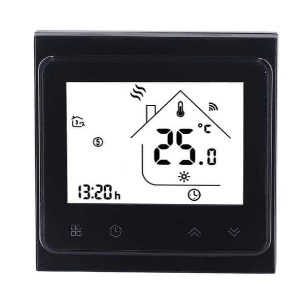 Smart WiFi Kedel Termostat, LCD Touch Panel Digital Controller, Passiv Udgang, 95-240V, Sort, til Boligopvarmning