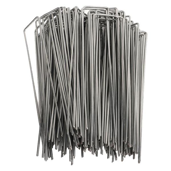 U-formade galvaniserade trädgårdsspikar, 100-pack, 3 mm tjocka