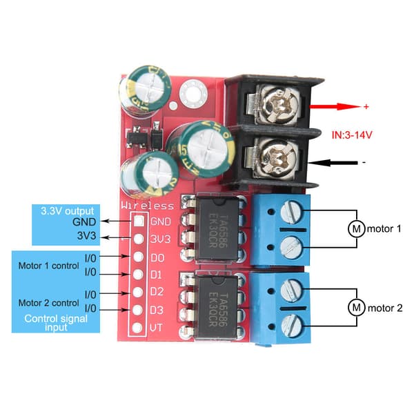 5A DC Motor Driver Modul CW/CCW Rotation PWM Hastighetskontrollkort för Arduino DIY