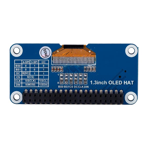 Raspberry Pi OLED-näyttöhattu 2B/3B/Zero W -näyttömoduuli 128x64 I2C-minimonitori