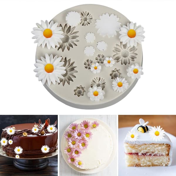 3D Blomst Silikoneform Kagepynt Topper Gelé Sukker Chokolade Fondantforme