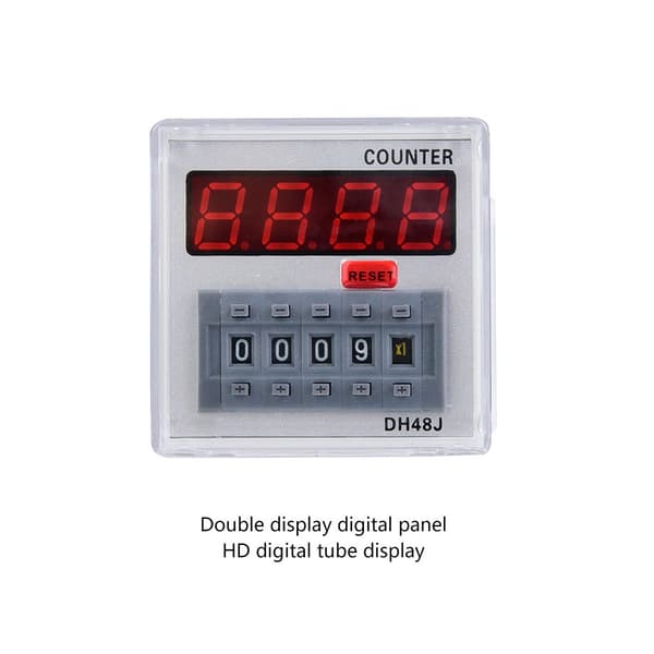 12V 11-benet programmerbart timerrelæ, LED-display digital forsinkelsestæller 1-999900, 220VAC