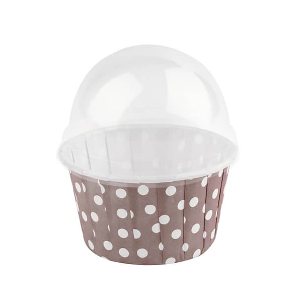 100-pak mini cupcakeforme, runde bageforme med låg, kaffepapir muffinforme, engangs wienerbrødsforme