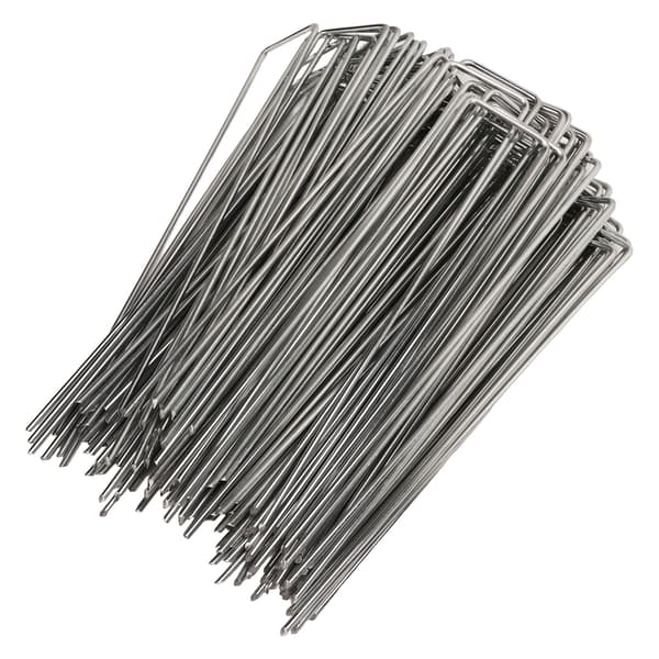 U-formade galvaniserade trädgårdsspikar, 100-pack, 3 mm tjocka