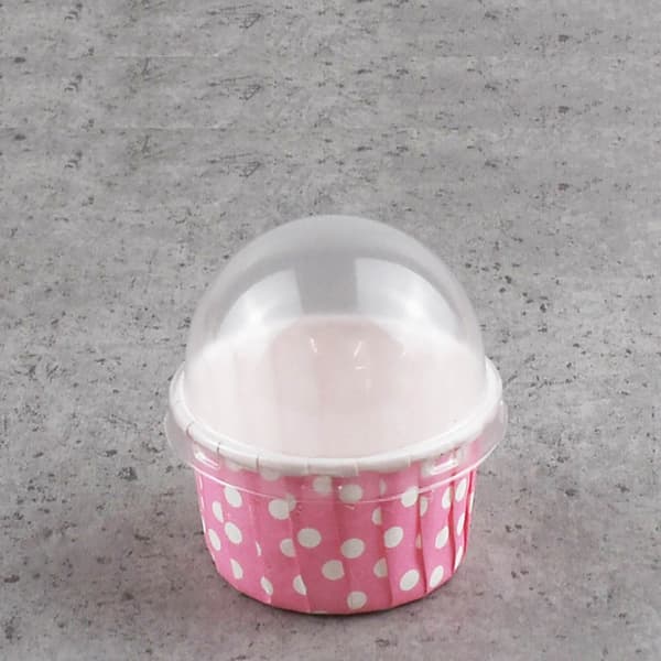 100-pak mini cupcakeforme, runde bageforme med låg, lyserøde muffinforme til festgodter