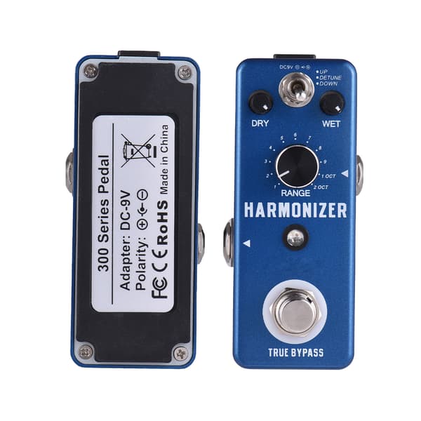 Rowin Guitar Effects Pedal Harmonizer Guitar Pedal Harmony/Pitch Shift/Detune 3 Modes Guitar Effect Pedal and RANGE/WET/DRY Control Knobs with True B