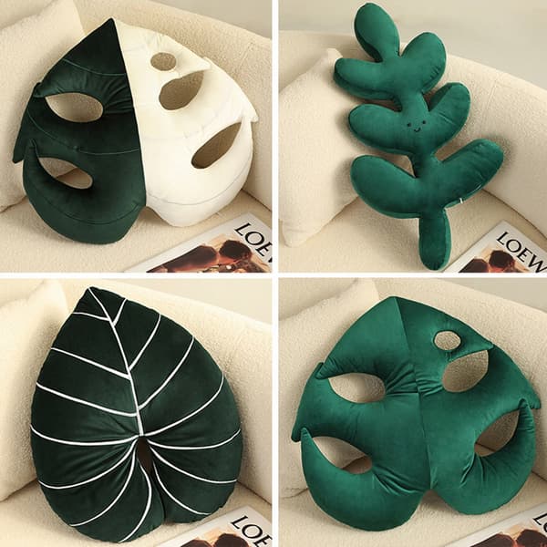 Bambusblad Pyntepude Skildpadde Ryg Sofa Dekorativ Accent