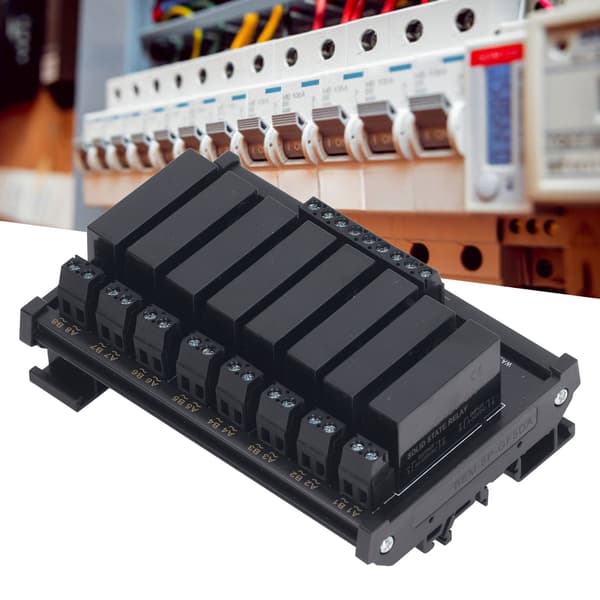 Solid State -relemoduuli DIN-kiskoasennus 8-kanavainen Solid State -rele 3-32VDC tulo 5-8A 24-480VAC kuorma
