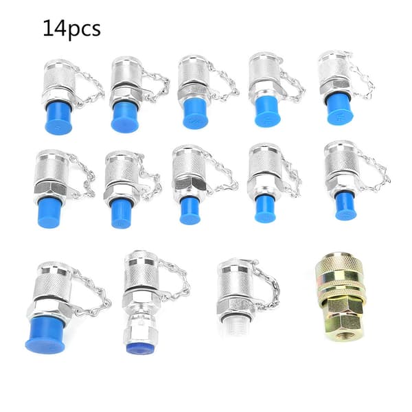 14 st hydraulisk trycktestpunkt kopplingsadaptersats för hydrauliska system