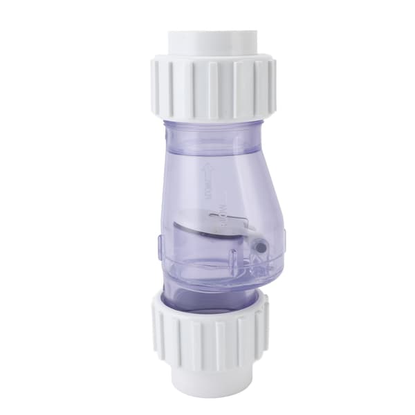 1,5\" Simbassäng Backventil Transparent 2-pack Professionell Inline Backventil