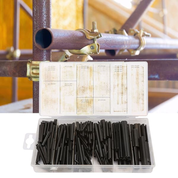 450 st stålfjäderstift sortimentssats ihålig spännrulle stiftfäste hårdvarusats