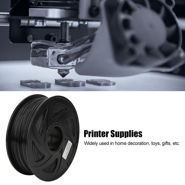Sort 1,75 mm 1 kg PLA-printer Lang filamentudskrivningsforbrugsmateriale til 3D-printer