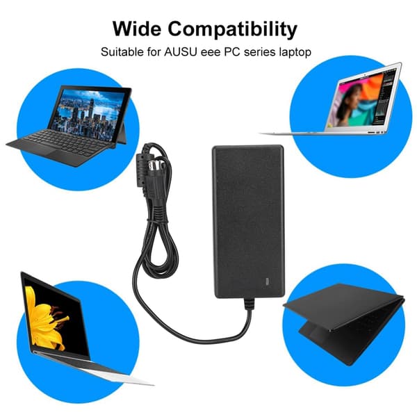Kraftfuld 12V 5A AC/DC Oplader til Bærbar Computer, Notebook Strømforsyning, 60W Adapter, Bærbar Computeropladning