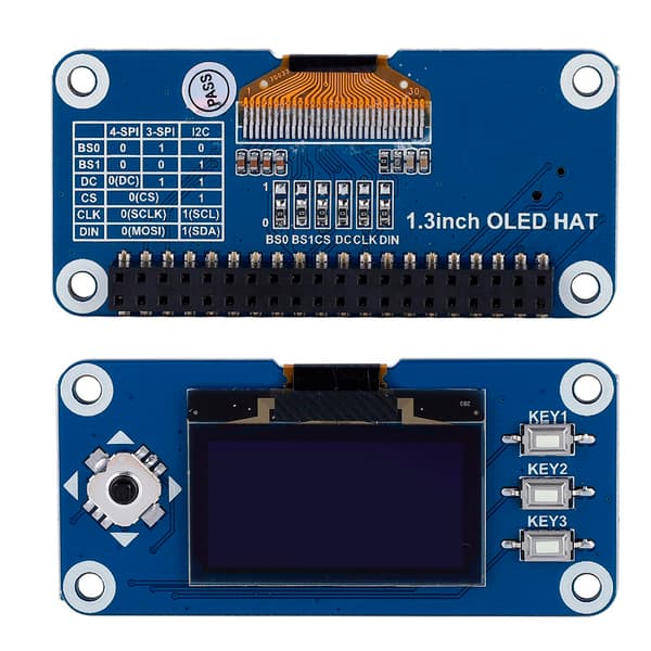 Raspberry Pi OLED Display Hat 2B/3B/Zero W Skærmmodul 128x64 I2C Mini Monitor