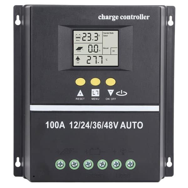 MPPT Solar Charge Controller Dobbelt USB-port Baggrundsbelyst LCD-display Solpanelregulator 12V 24V 36V 48V Adaptiv