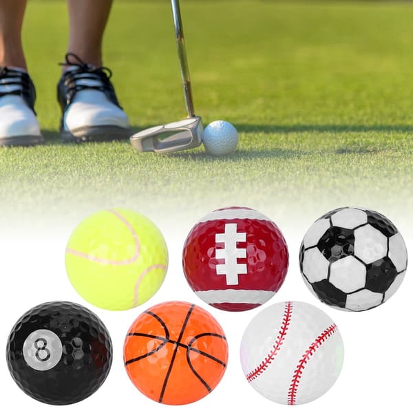 Bærbart Golfboldsæt - 6-pak til Konkurrence og Træning, Holdbare Træningsbolde