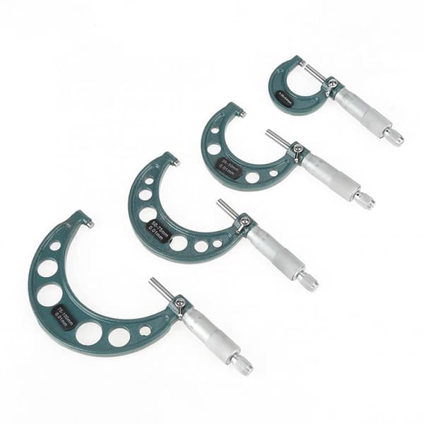 4-pack 0-100 mm metrisk extern mikrometer precisionsmätverktyg med förvaringslåda