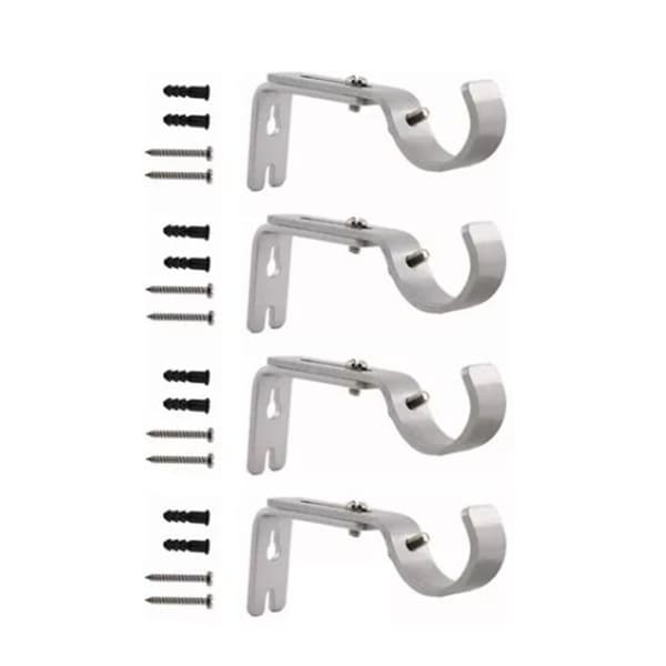 Justerbara kraftiga gardinstångsfästen krokar - 4-pack