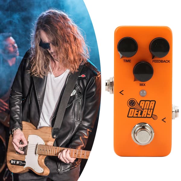 Digital Delay Gitarr Effekt Monoblock Knoppjustering Metall Effektor Pedal Ljudprocessor