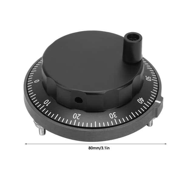 5V 80mm 6-bens CNC Pulser Sort Håndhjul 100PPR Manuel Pulsgenerator Roterende Encoder