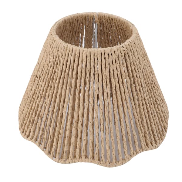Vävd lampskärm i rep E27 E14 med vågig kant för matsal, sovrum, café, 1-pack