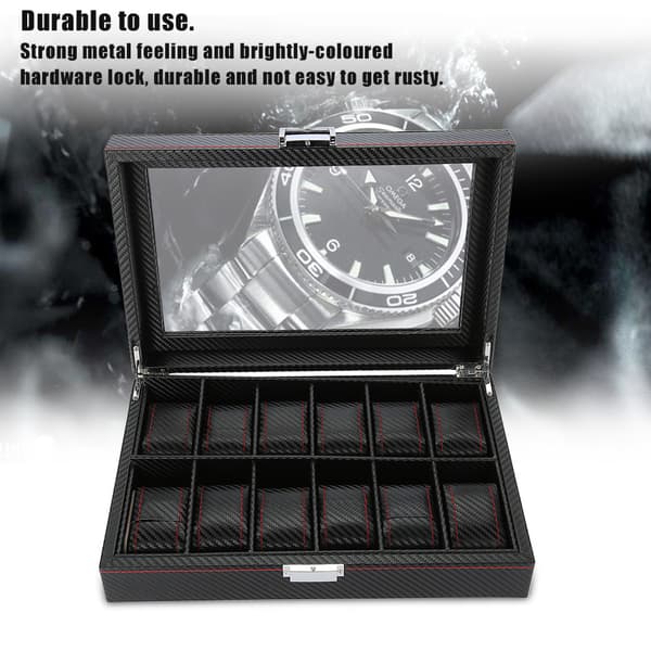 12 Gitre Ur Display Opbevaringsboks Ur Organizer Etui PU Læder