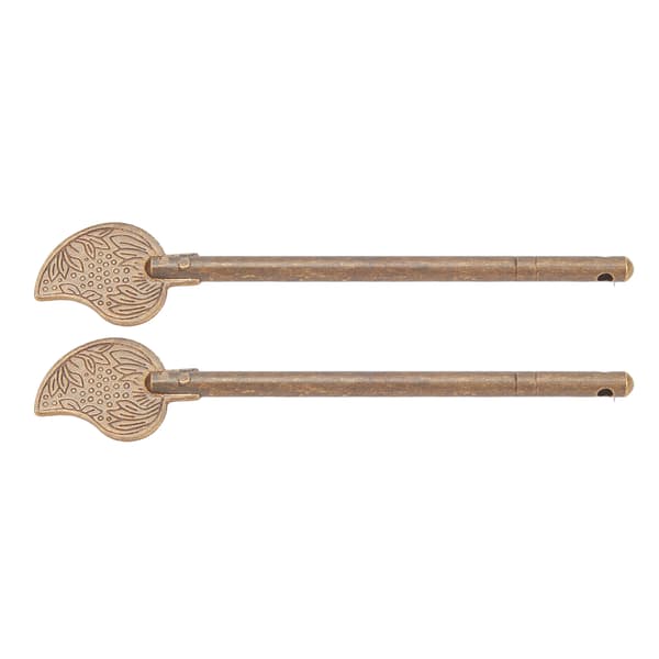 2-pack retro dörrstoppslås i mässing, 11 cm, bladformad skåpbult